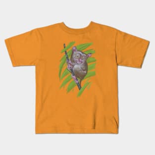 Enchanting Tarsier in Lush Greenery - Adorable Wildlife Art Kids T-Shirt